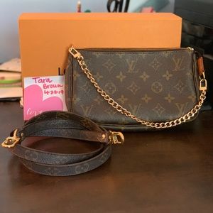 LV pochette accessories with mono strap